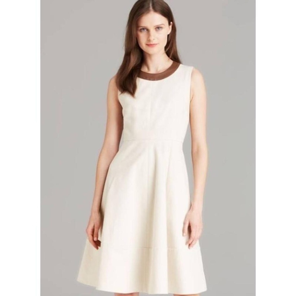 Kate Spade Leather Trim Flare Dress 0
